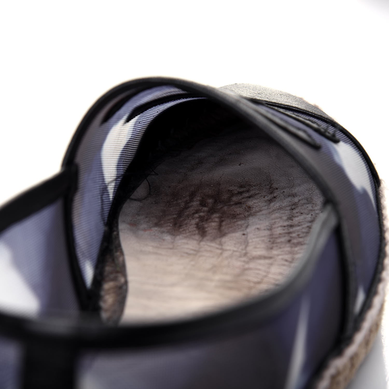 Chanel Mesh Lambskin Check Print CC Espadrilles 37 Blue Black White 13 of 21