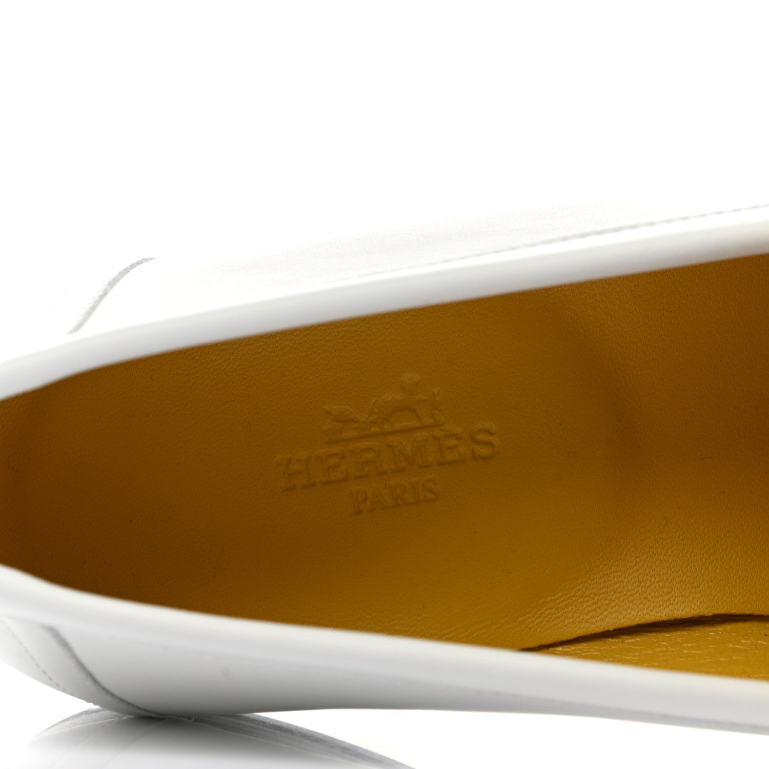 Hermes Calfskin Womens Paris Loafers 37 White Bois De Santal 7 of 10