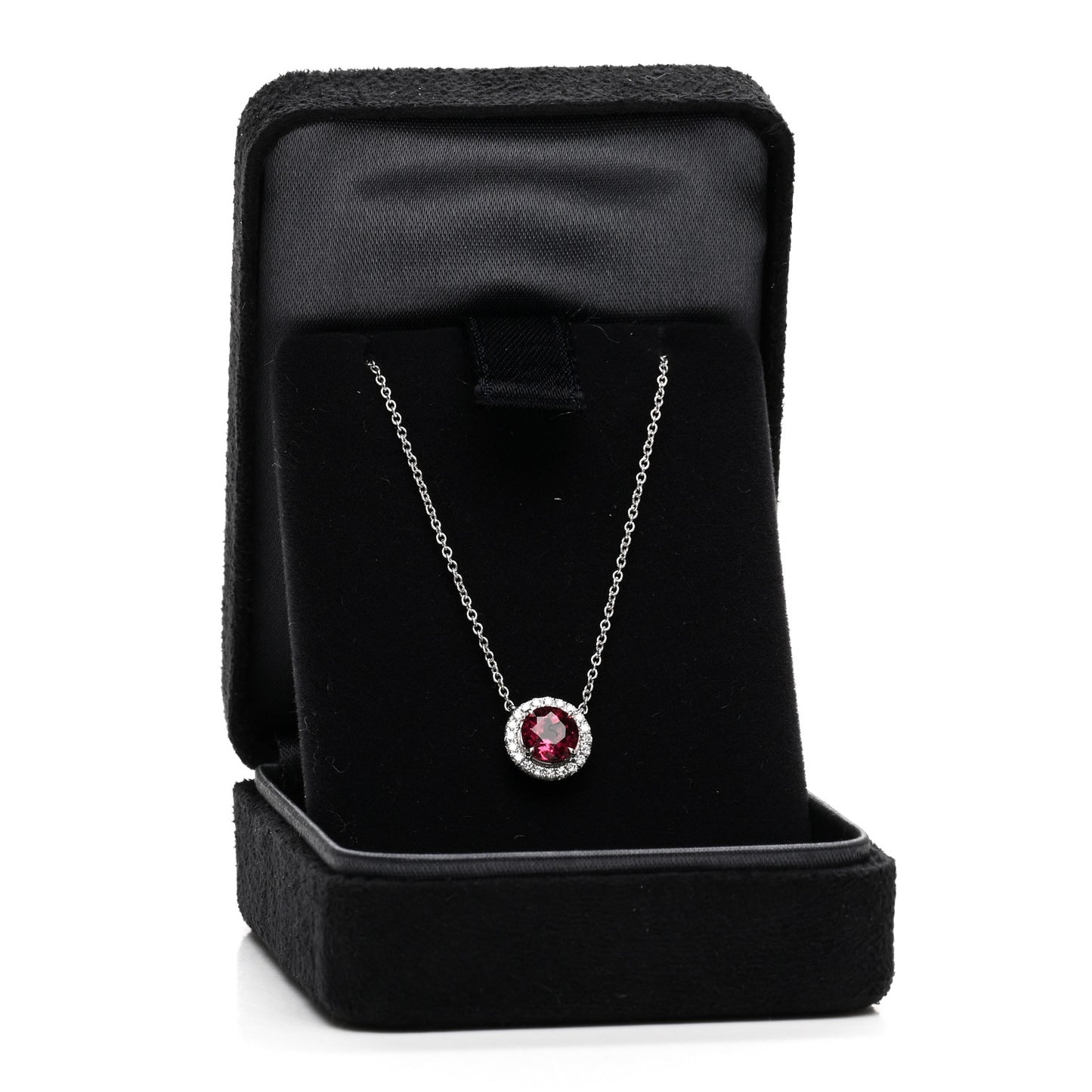 Platinum Diamond Pink Tourmaline Soleste Pendant Necklace