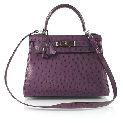Hermes Ostrich Kelly 28 Handbag Violet 1 of 11