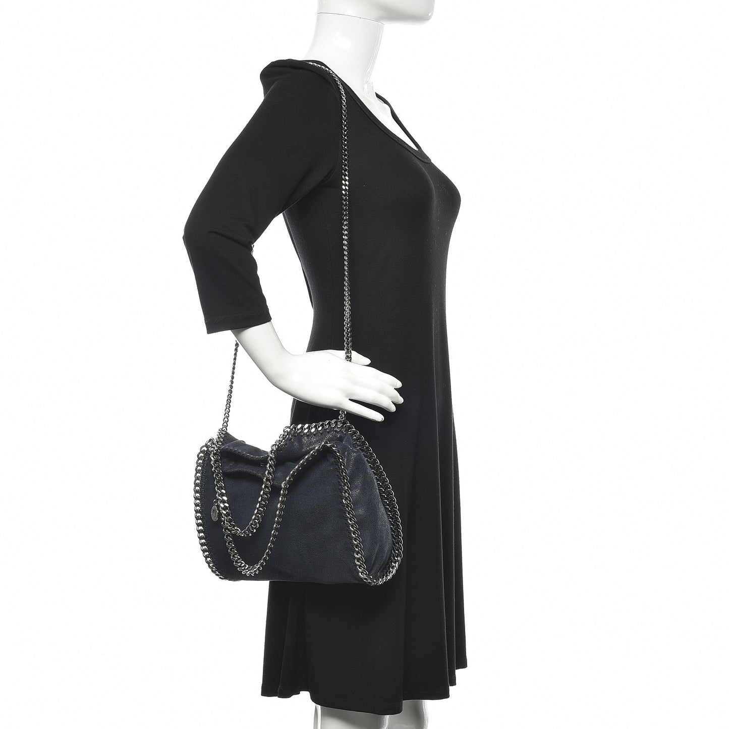 Shaggy Deer Mini Falabella Fold Over Navy