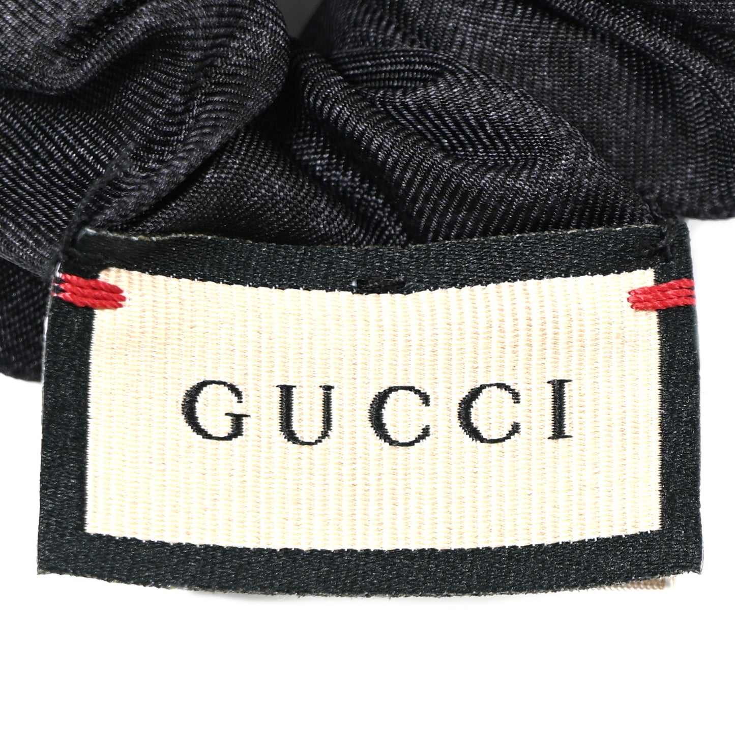 Silk Monogram Web Scrunchie Hair Tie Black