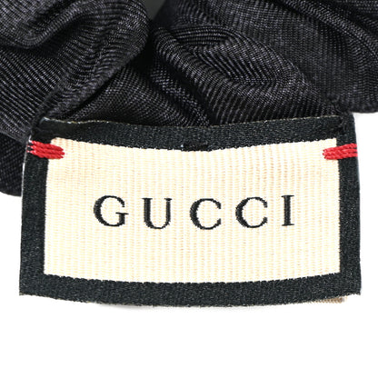 Gucci Silk Monogram Web Scrunchie Hair Tie Black 3 of 3