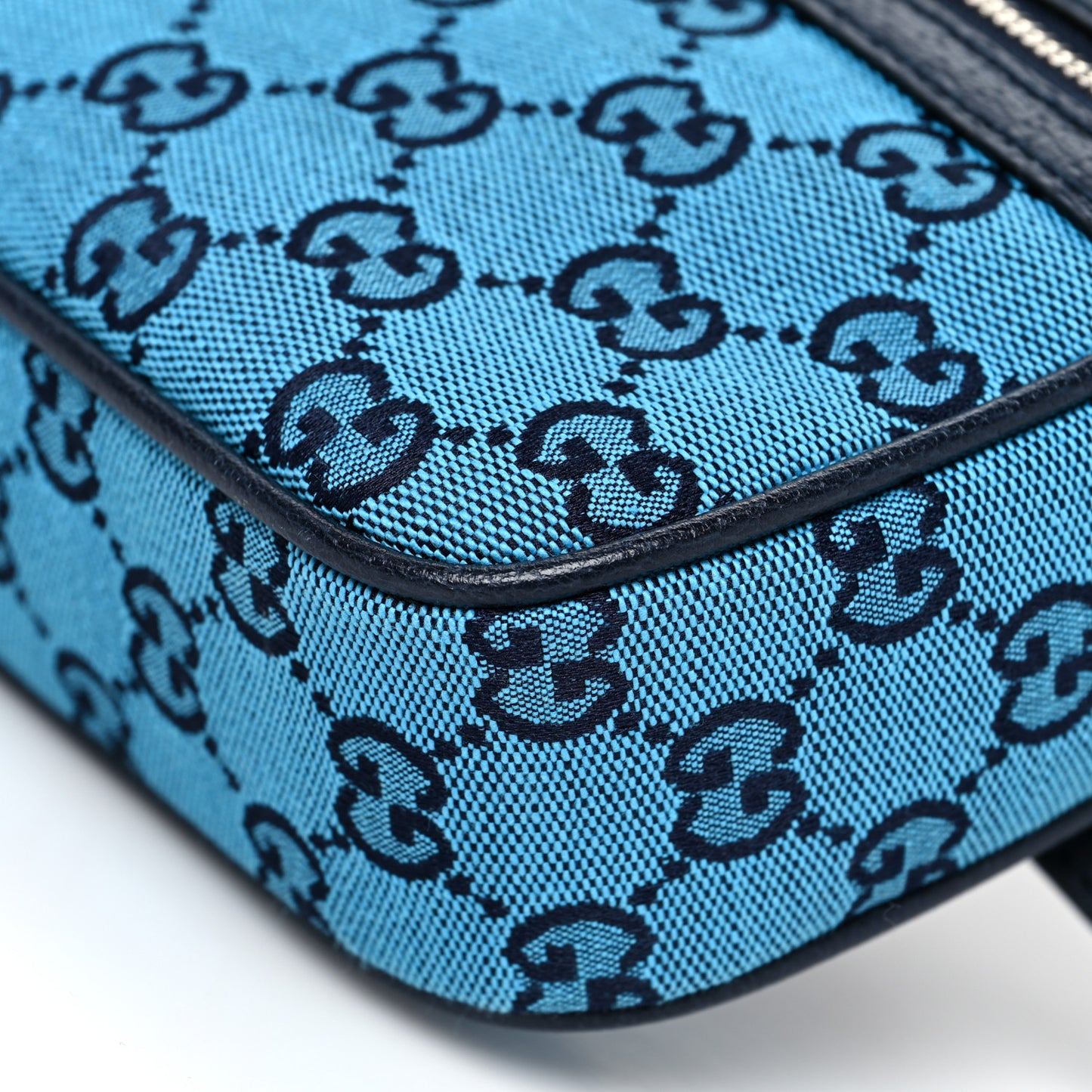 Monogram Multicolor Textured Calfskin Retro Interlocking G Belt Bag Light Blue