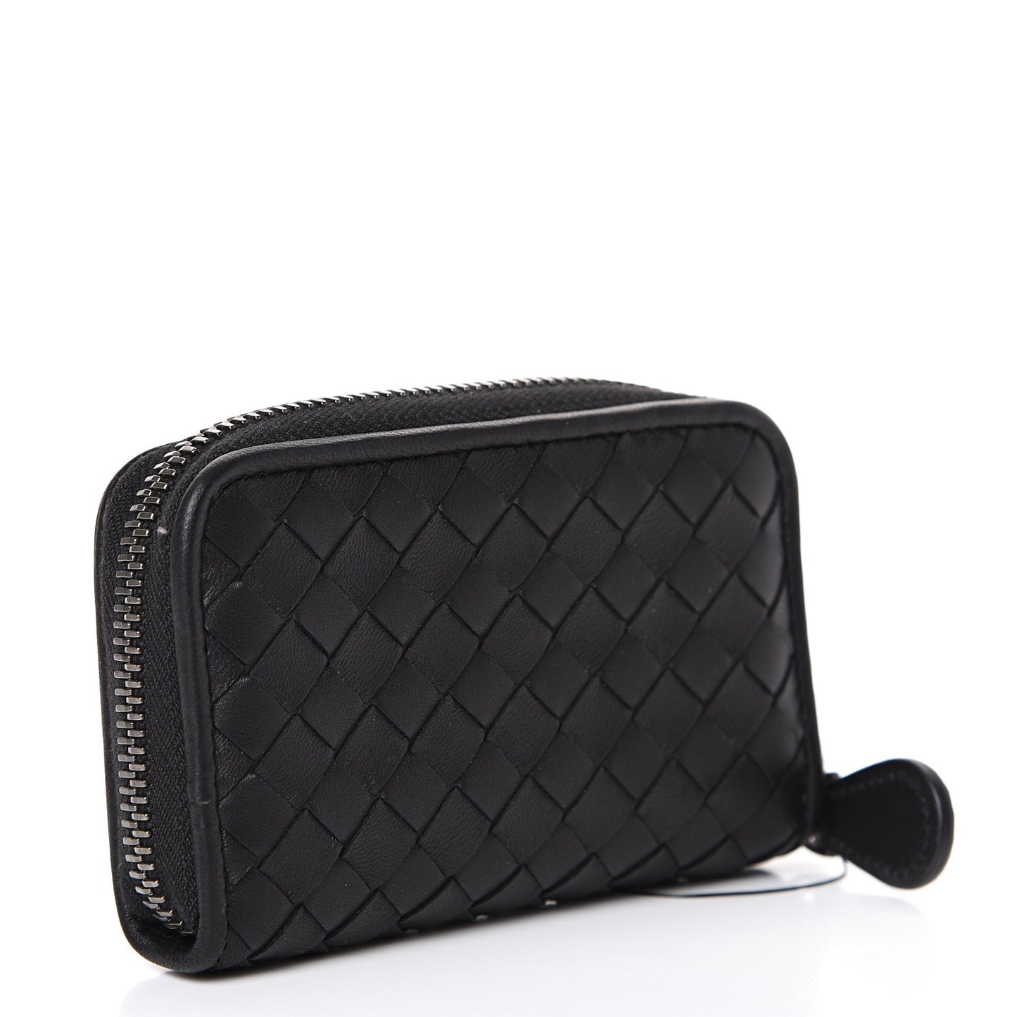 Nappa Intrecciato Zip Around Coin Purse Black