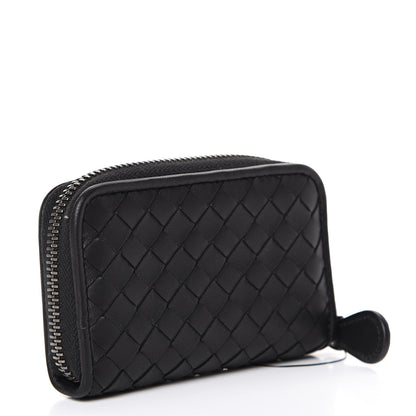 Bottega Veneta Nappa Intrecciato Zip Around Coin Purse Black 2 of 7