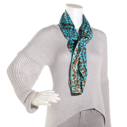 Louis Vuitton Silk Carre Leopard Scarf Blue 2 of 6