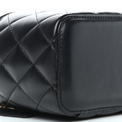 Chanel Lambskin Quilted Pearl Crush Small Vanity Case With Chain Black 8 of 9