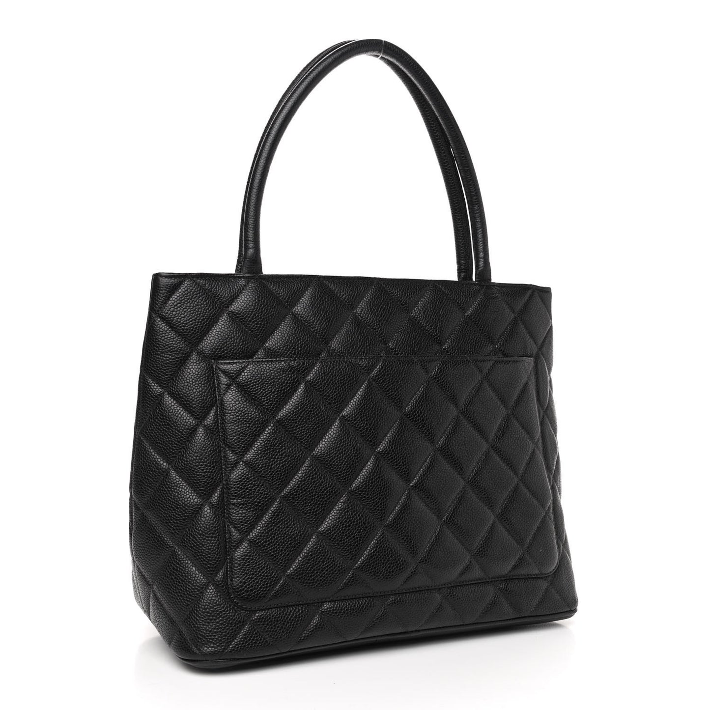 Caviar Quilted Medallion Tote Black