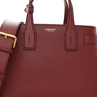 Burberry Grainy Calfskin House Check Small Banner Tote Crimson 7 of 9