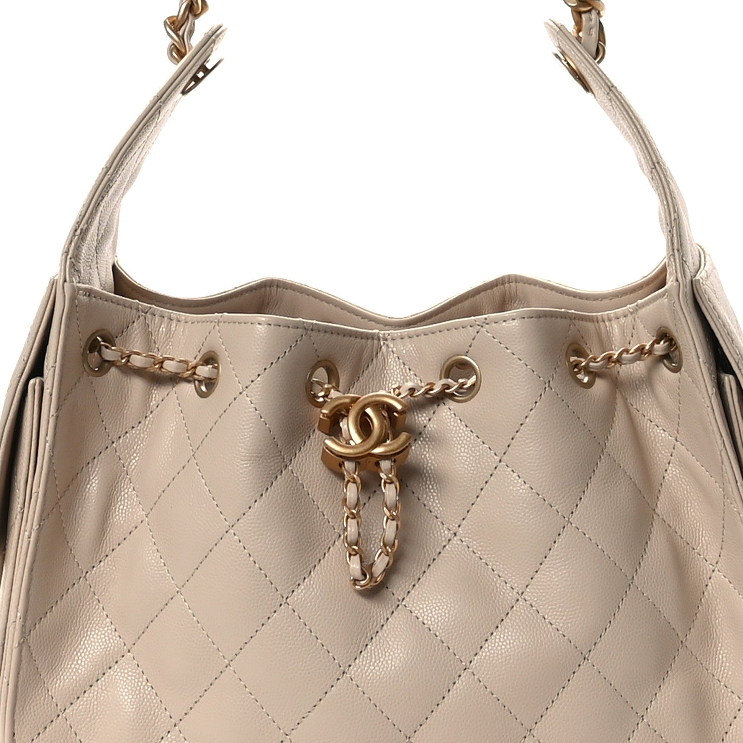 Chanel Caviar Quilted Small Chanel 25 Handbag Beige 8 of 11