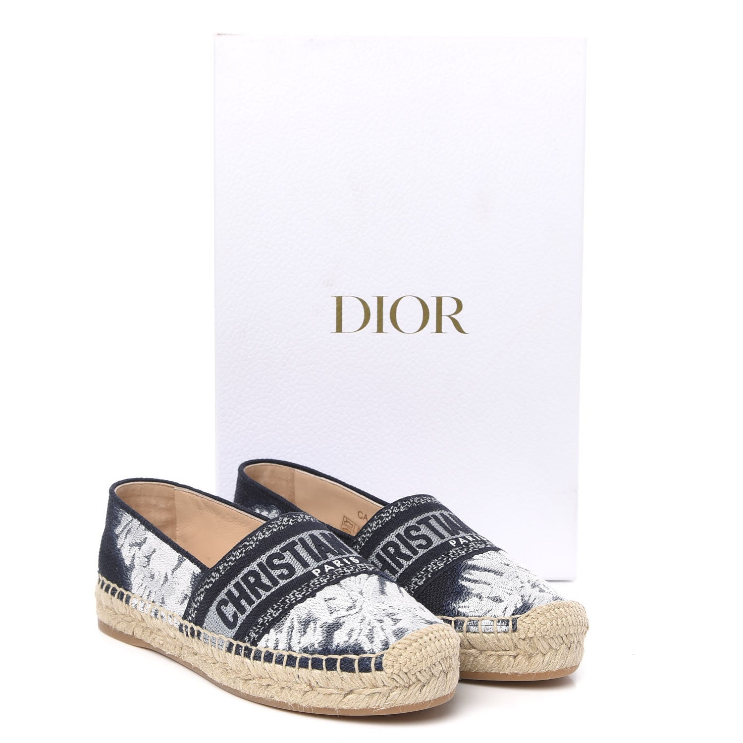 Christian Dior Canvas Tie and Dior Embroidered Granville 15mm Espadrilles 35 Denim 9 of 9