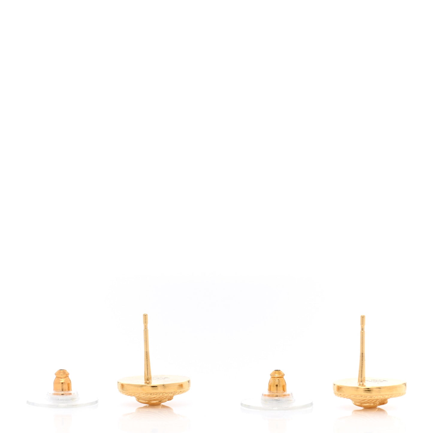 CC Button Earrings Gold