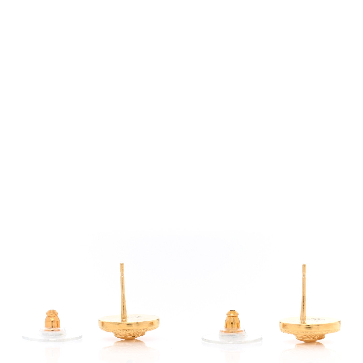 Chanel CC Button Earrings Gold 4 of 5