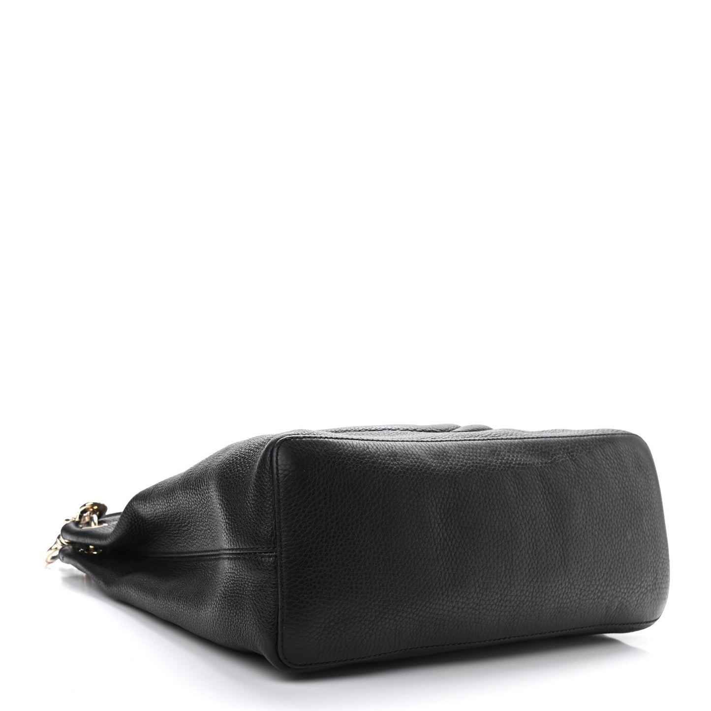 Pebbled Calfskin Large Soho Hobo Black