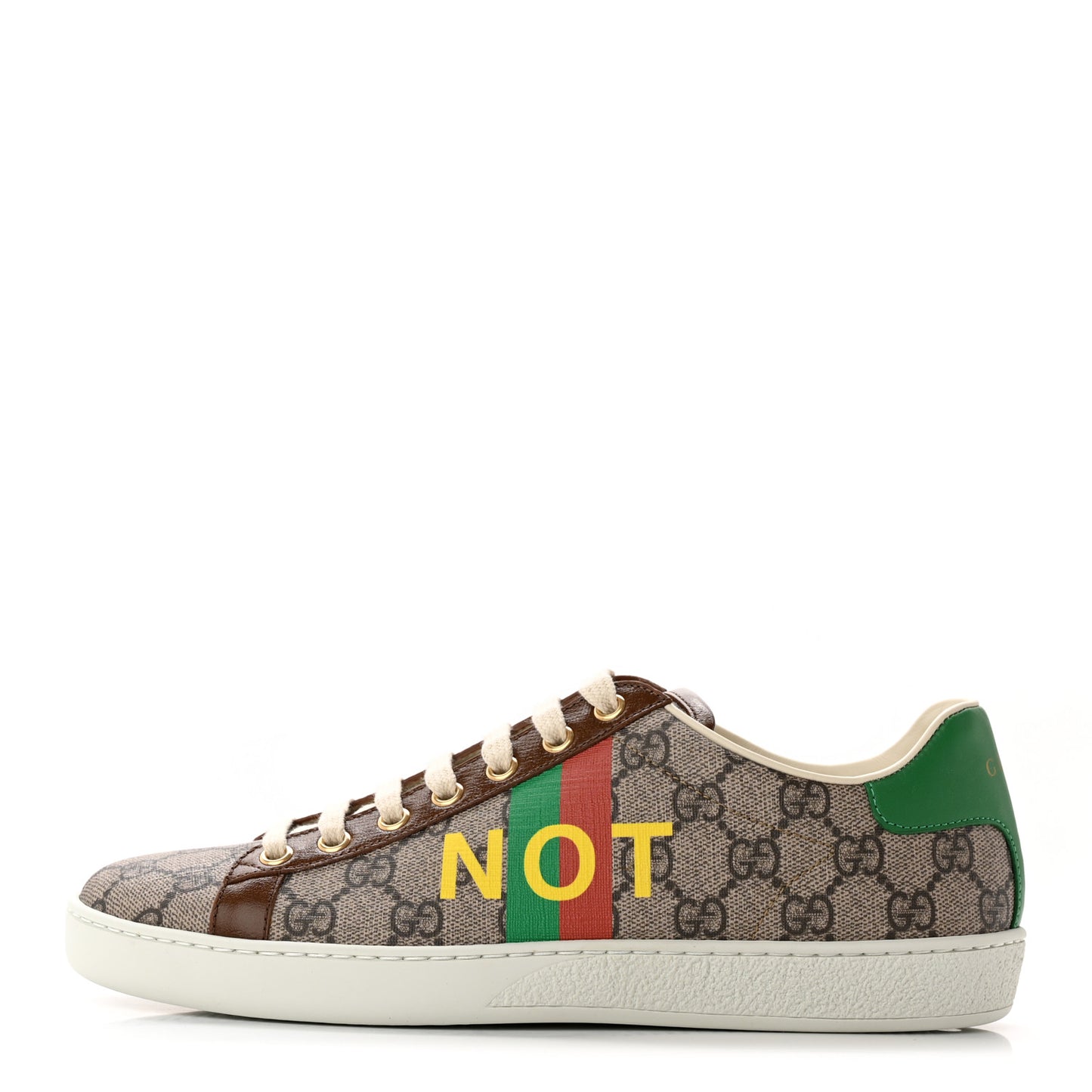 GG Supreme Monogram Fake/Not Womens Ace Sneakers 38.5 Beige New Shamarock Brown Sugar