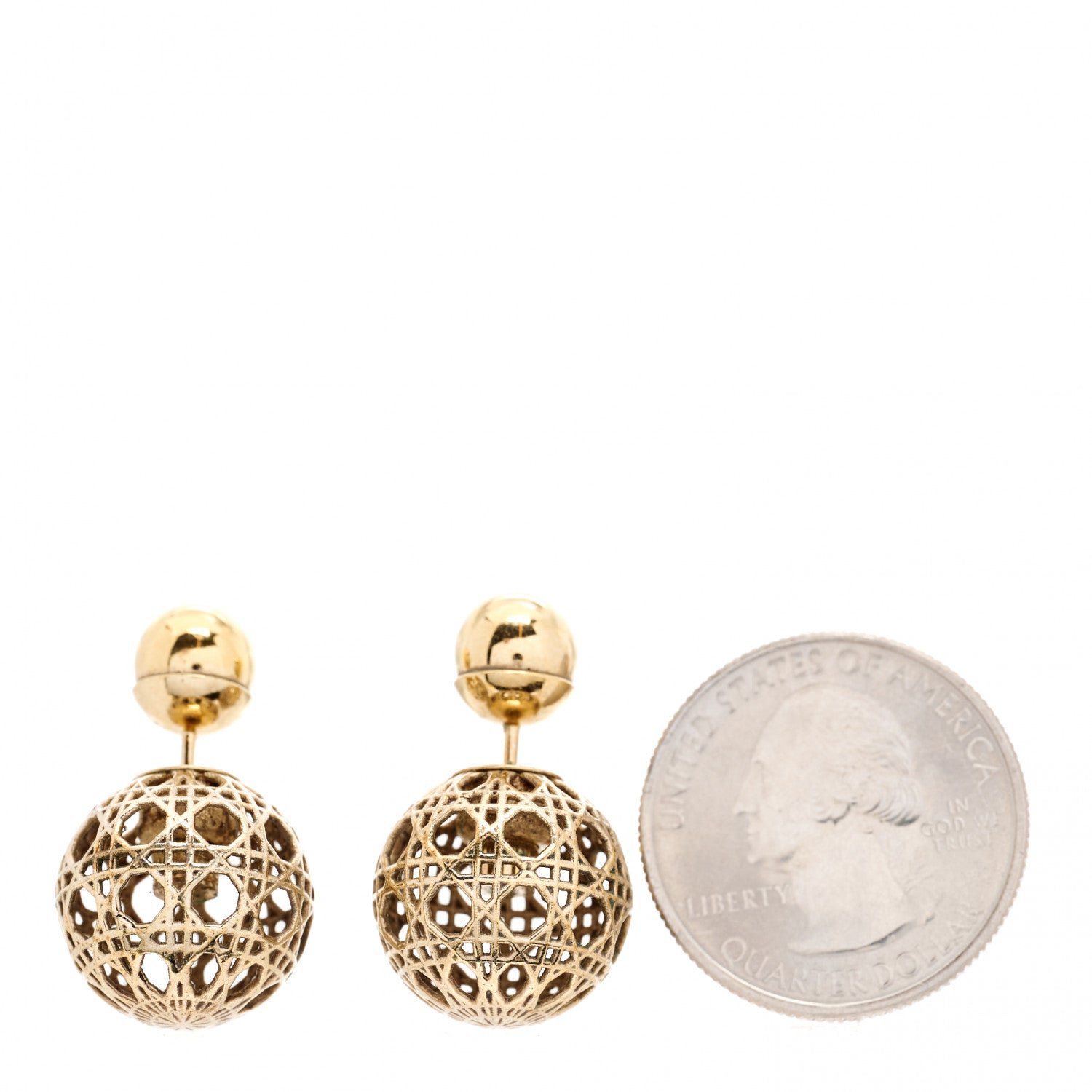 Christian Dior Cannage Mise En Dior Tribal Earrings Gold 2 of 4
