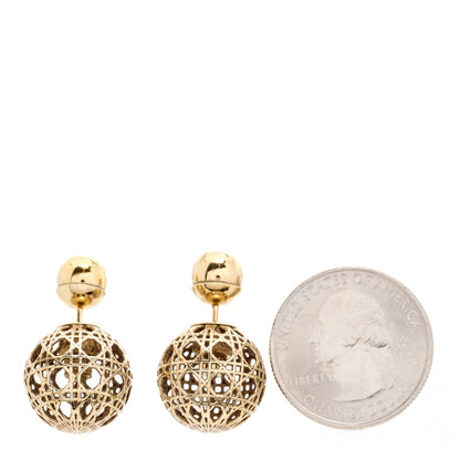 Christian Dior Cannage Mise En Dior Tribal Earrings Gold 2 of 4