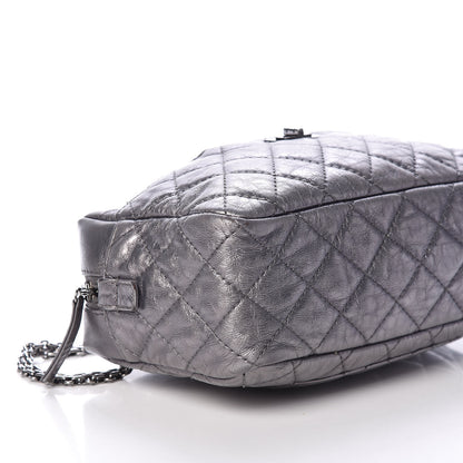 Chanel Metallic Aged Calfskin Quilted Medium Reissue Camera Case Dark Silver 8 of 15