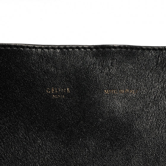 Celine Leather Horizontal Zipper Gusset Cabas Black 7 of 12