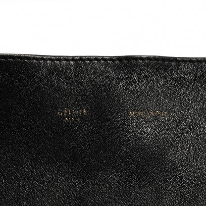 Celine Leather Horizontal Zipper Gusset Cabas Black 7 of 12