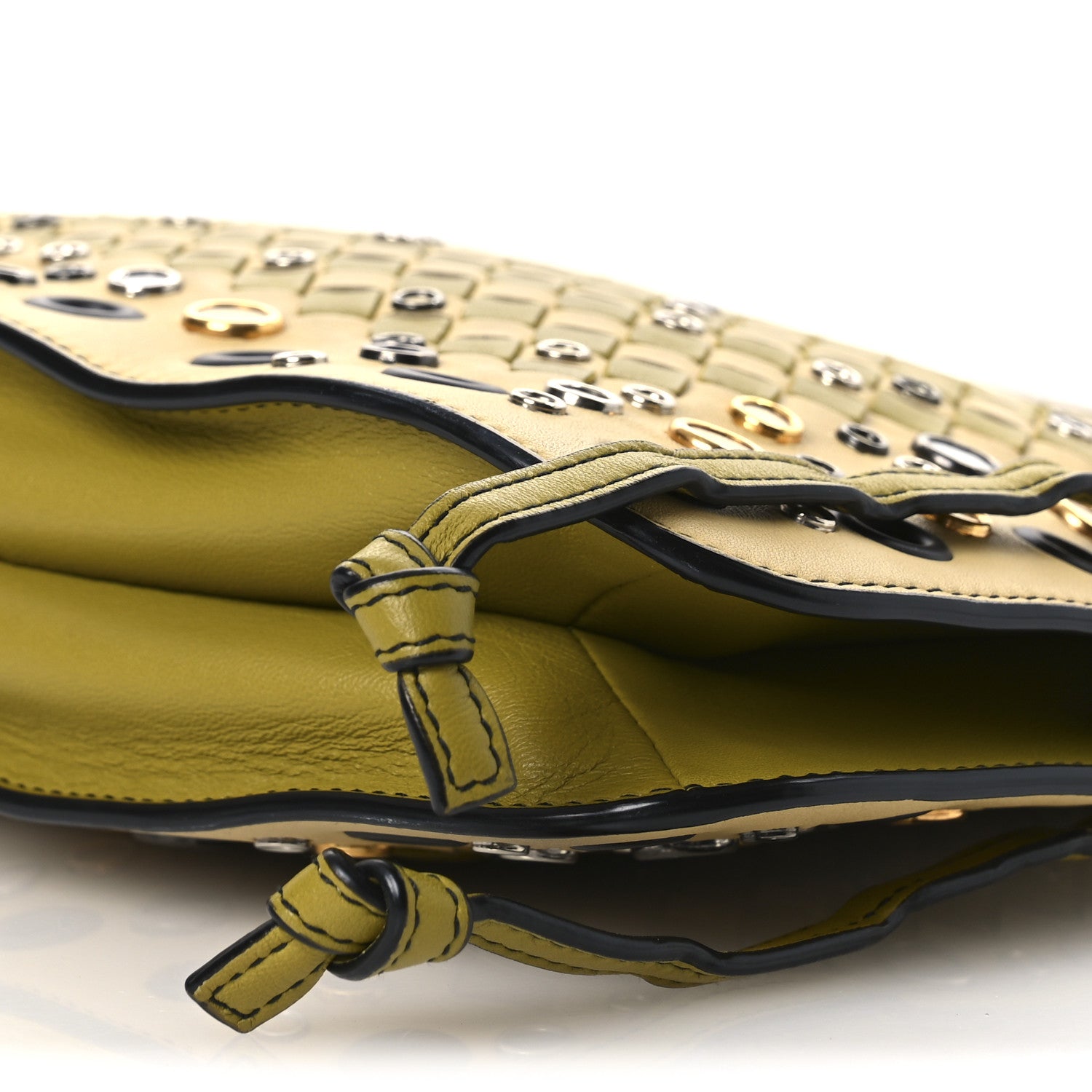 Bottega Veneta Nappa Intrecciato Studded Crossbody Messenger Multicolor Green 28 of 31