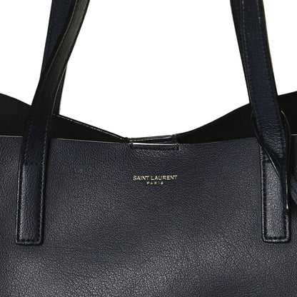 Saint Laurent Calfskin Large Shopping Tote Navy 9 of 17