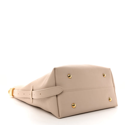 Louis Vuitton LOUIS VUITTON Grained Calfskin Low Key Hobo MM Limestone 5 of 11