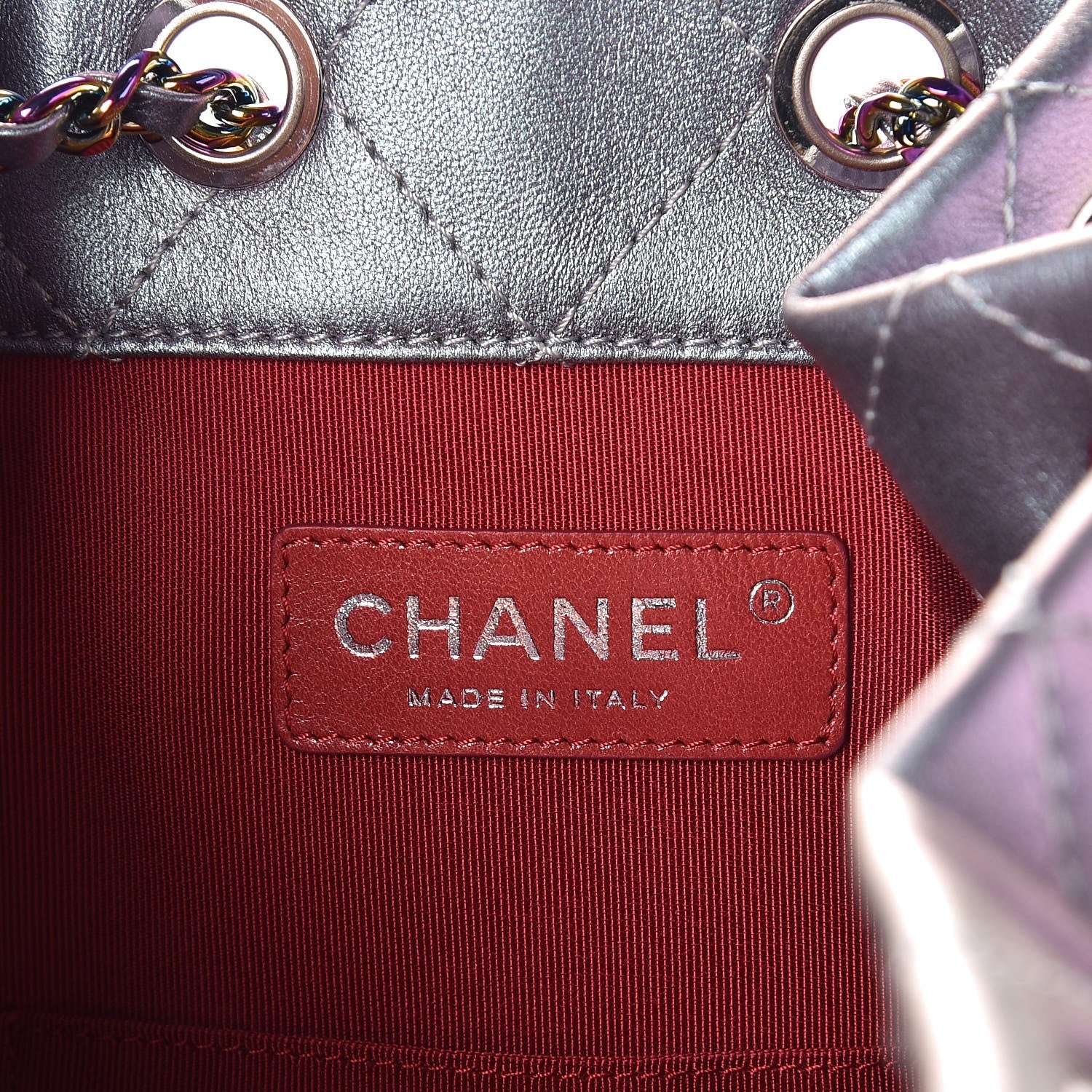 Chanel Iridescent Lambskin Calfskin Quilted Gabrielle Backpack Light Purple 6 of 8