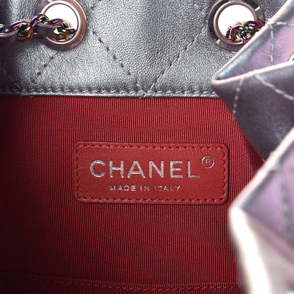 Chanel Iridescent Lambskin Calfskin Quilted Gabrielle Backpack Light Purple 6 of 8