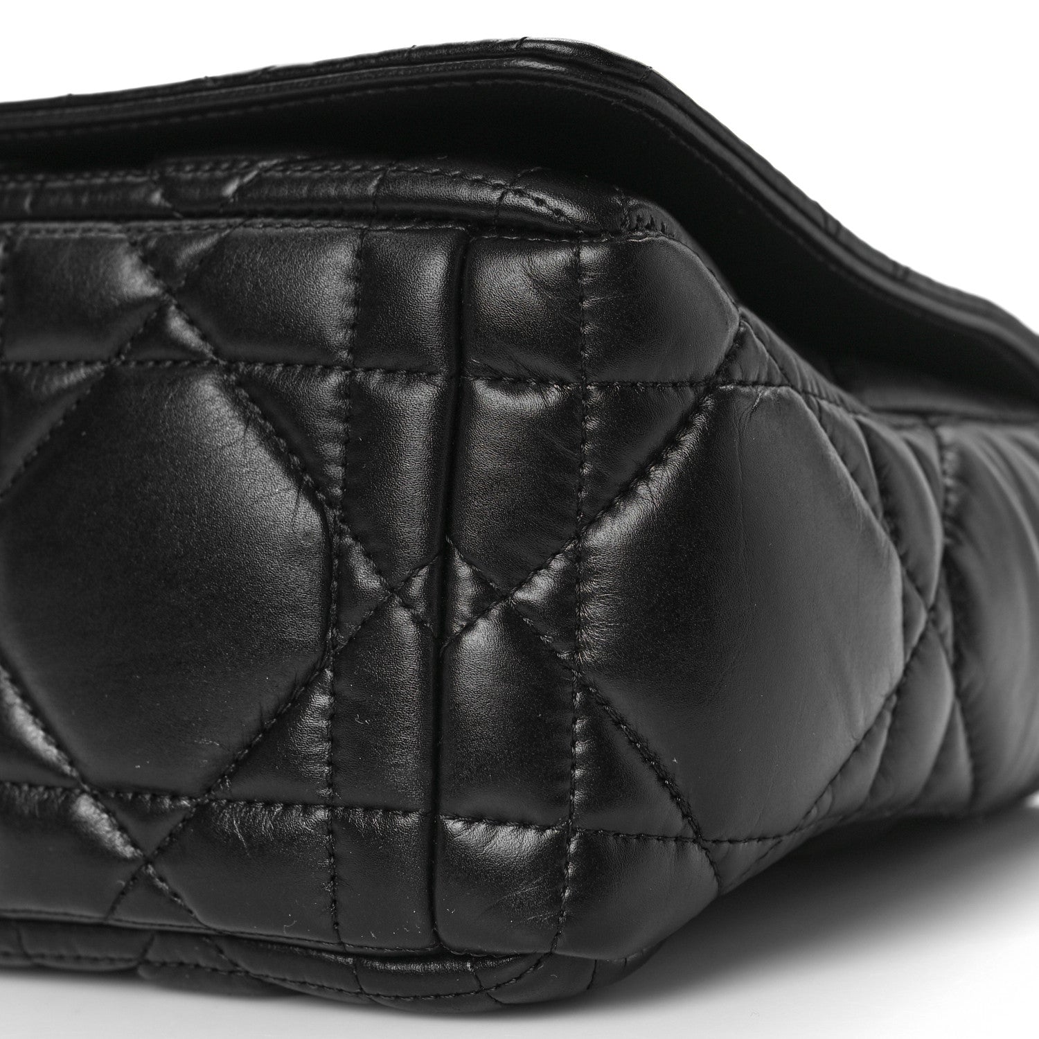Christian Dior Calfskin Macrocannage Medium Caro Bag Black 7 of 7