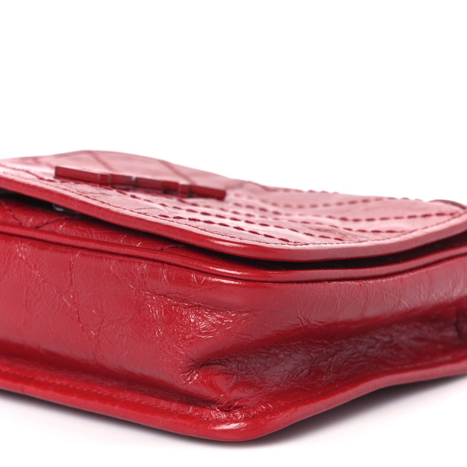 Saint Laurent Crinkled Calfskin Matelasse Monogram Niki Chain Wallet Rouge Eros 10 of 10