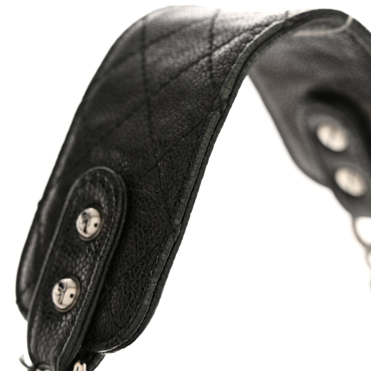 Glazed Caviar Small Pocket In The City Shoulder Bag Black