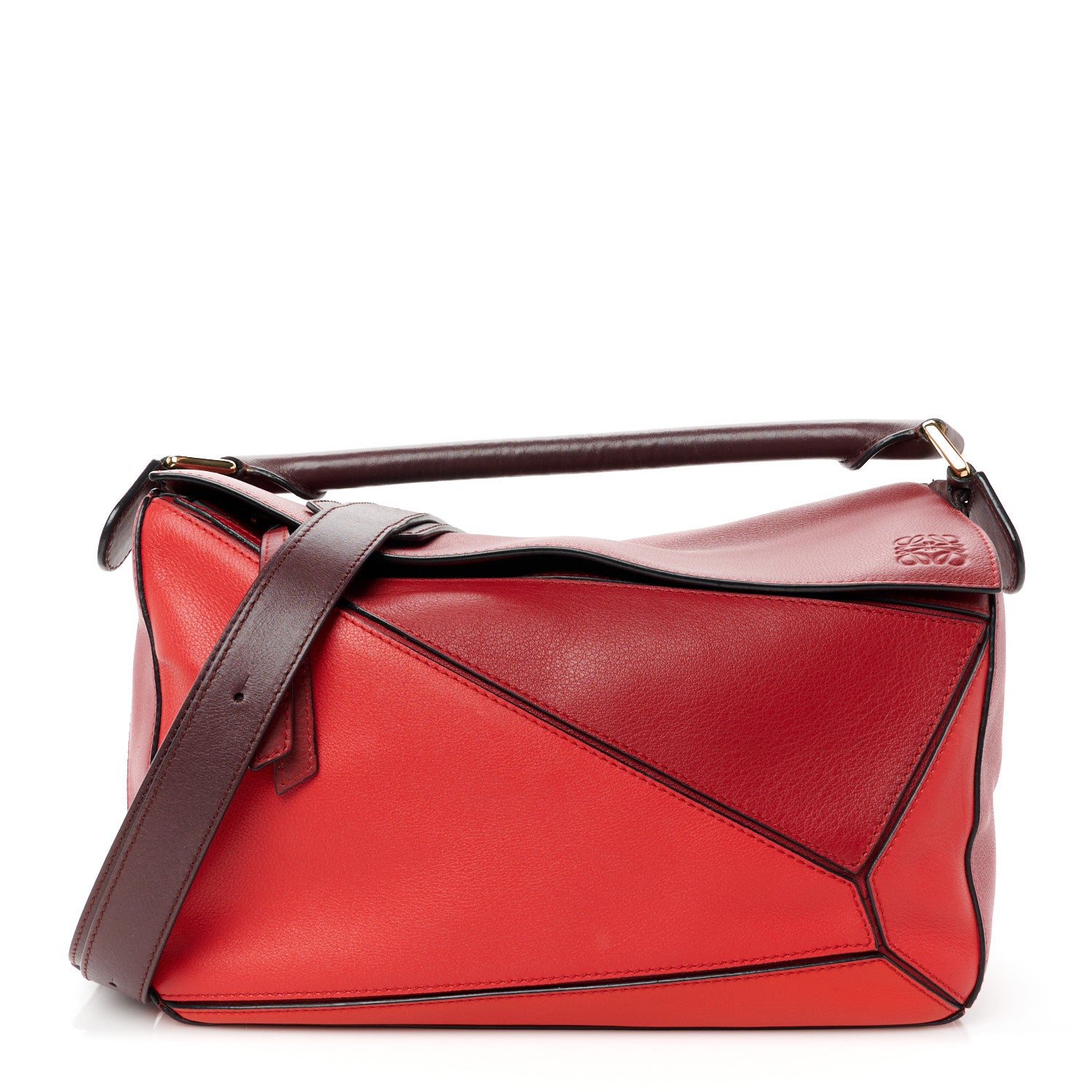 Loewe Calfskin Colorblock Medium Puzzle Bag Red 1 of 12