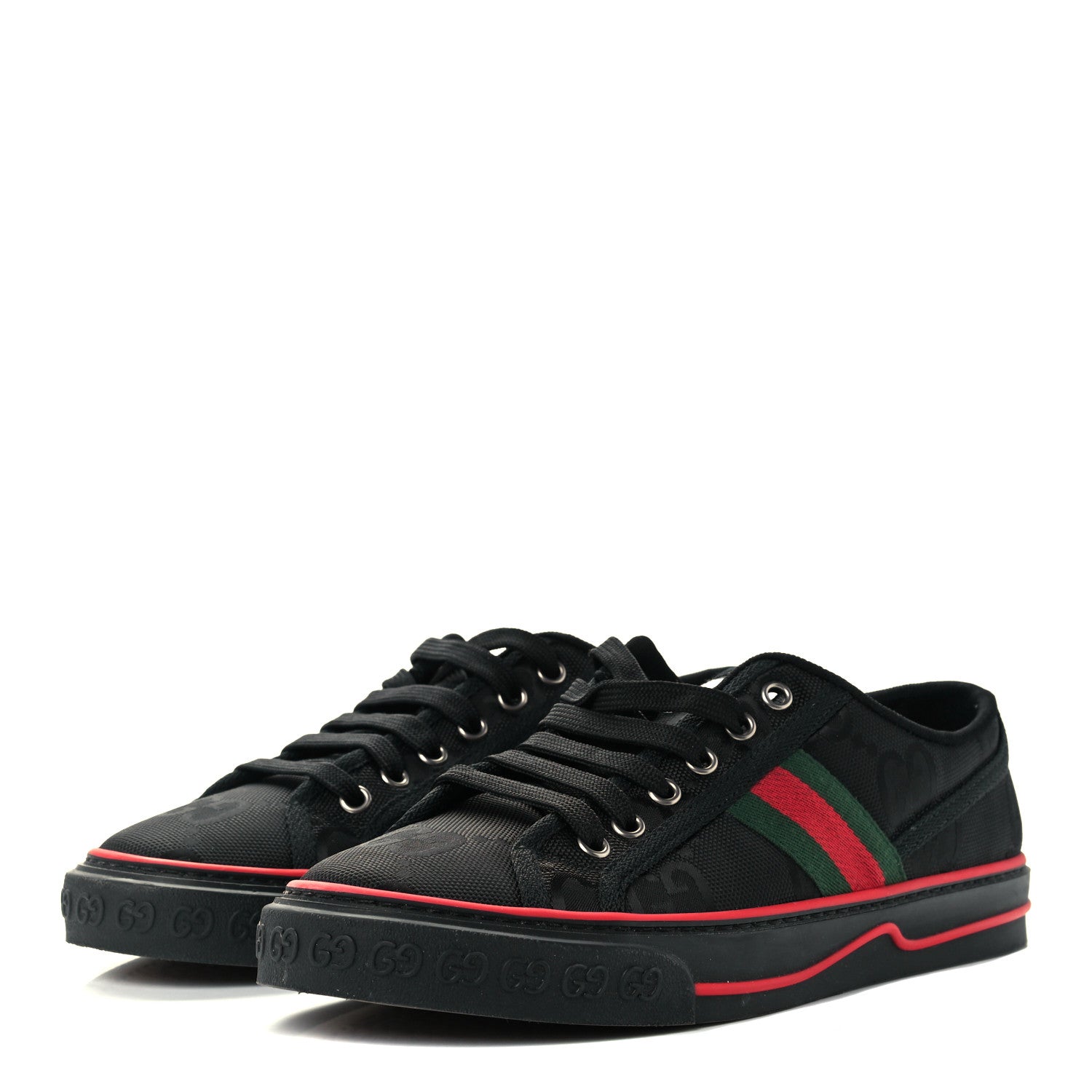 Gucci Econyl Nylon Web Monogram Off The Grid Womens 1977 Tennis Sneakers 39.5 Black 2 of 10