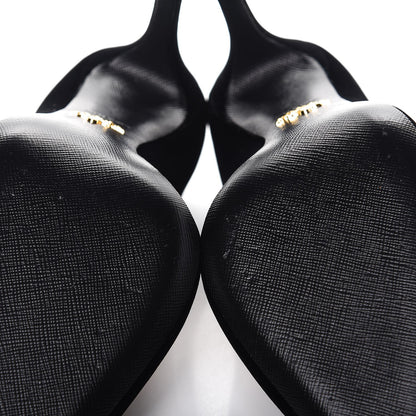 Prada Velvet Pointed Toe Pumps 40 Black 9 of 11