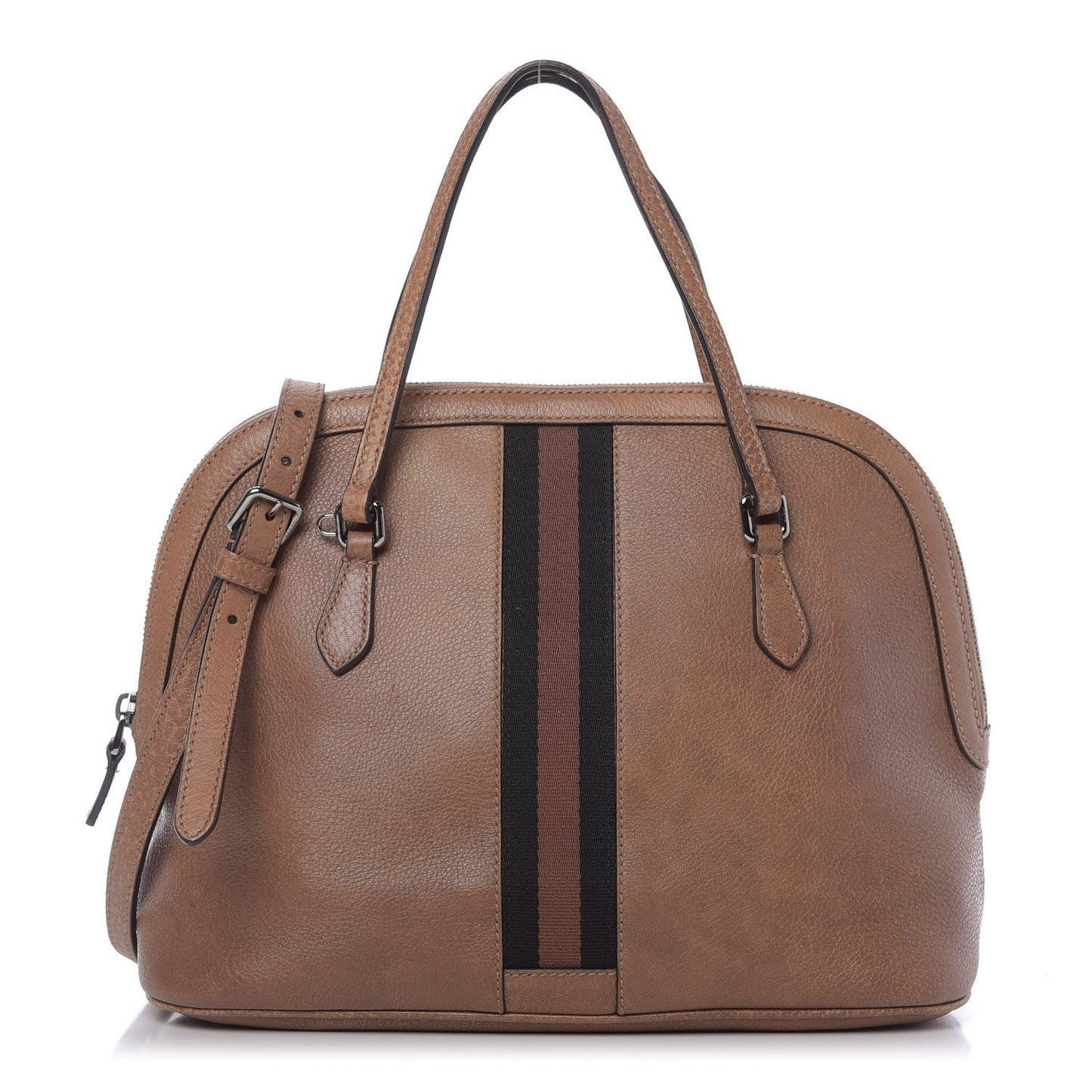 Calfskin Medium Web Dome Bag Brown