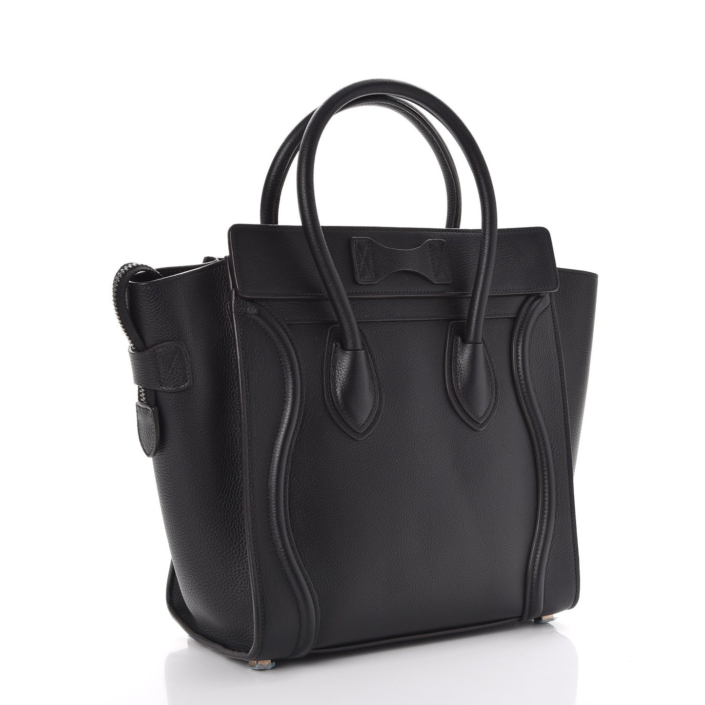 Drummed Calfskin Micro Luggage Black