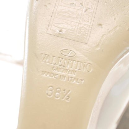 Valentino Garavani Patent Versailles Slingback Wedges 38 Nude Pearl 6 of 6