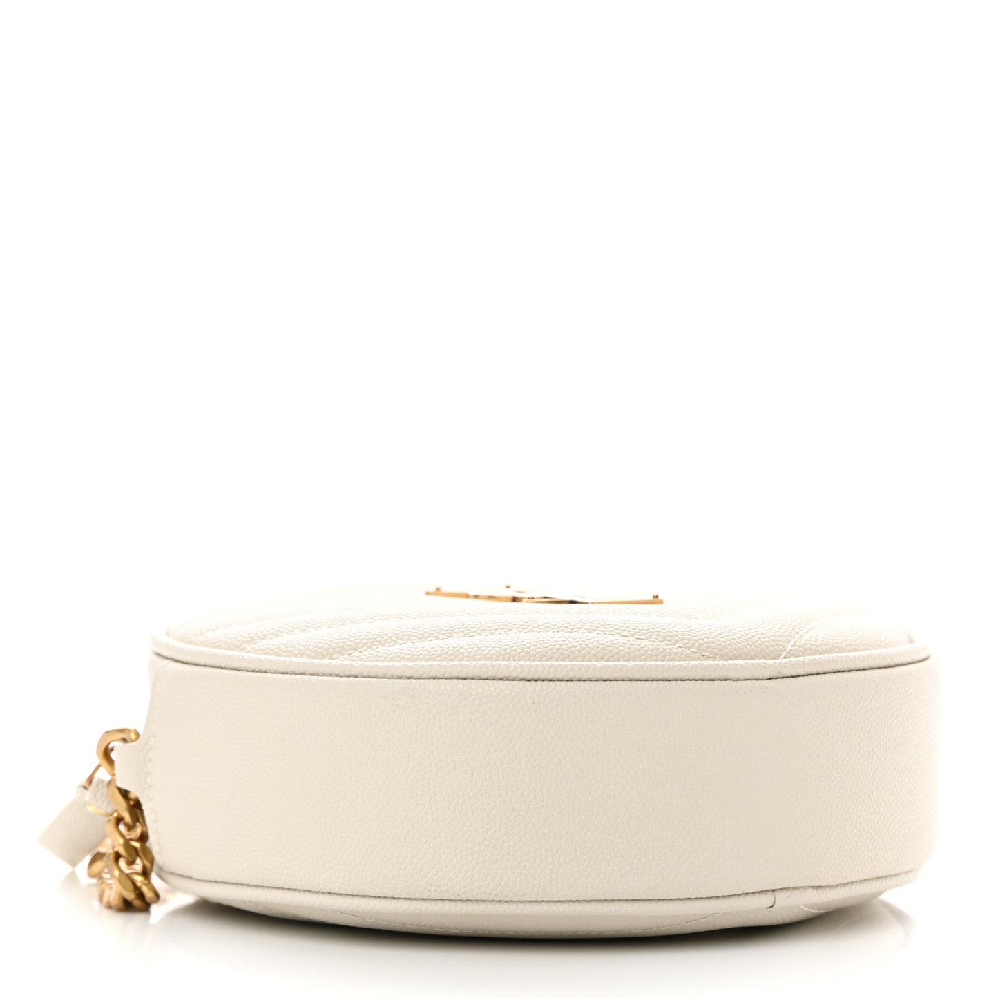 Grain De Poudre Matelasse Chevron Quilted Round Vinyle Camera Bag Crema Soft
