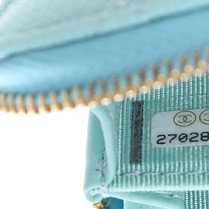 Chanel Caviar Quilted Zip Coin Purse Light Blue 7 of 8