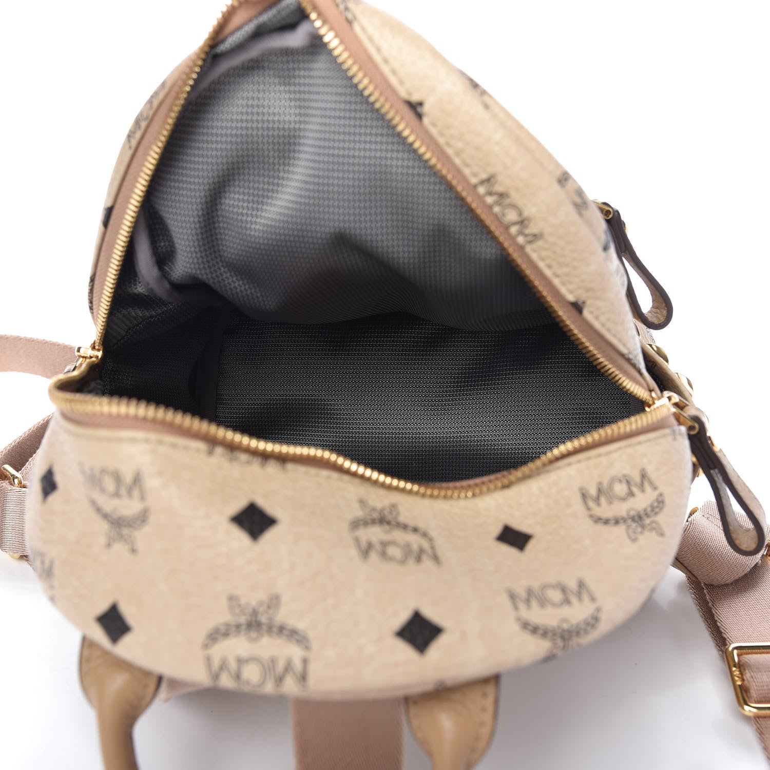 MCM Visetos Side Stud Mini Stark Backpack Beige 5 of 9
