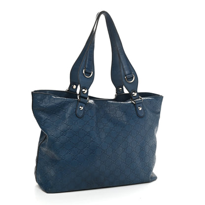 Gucci Guccissima Medium Icon Bit Tote Blue 2 of 23