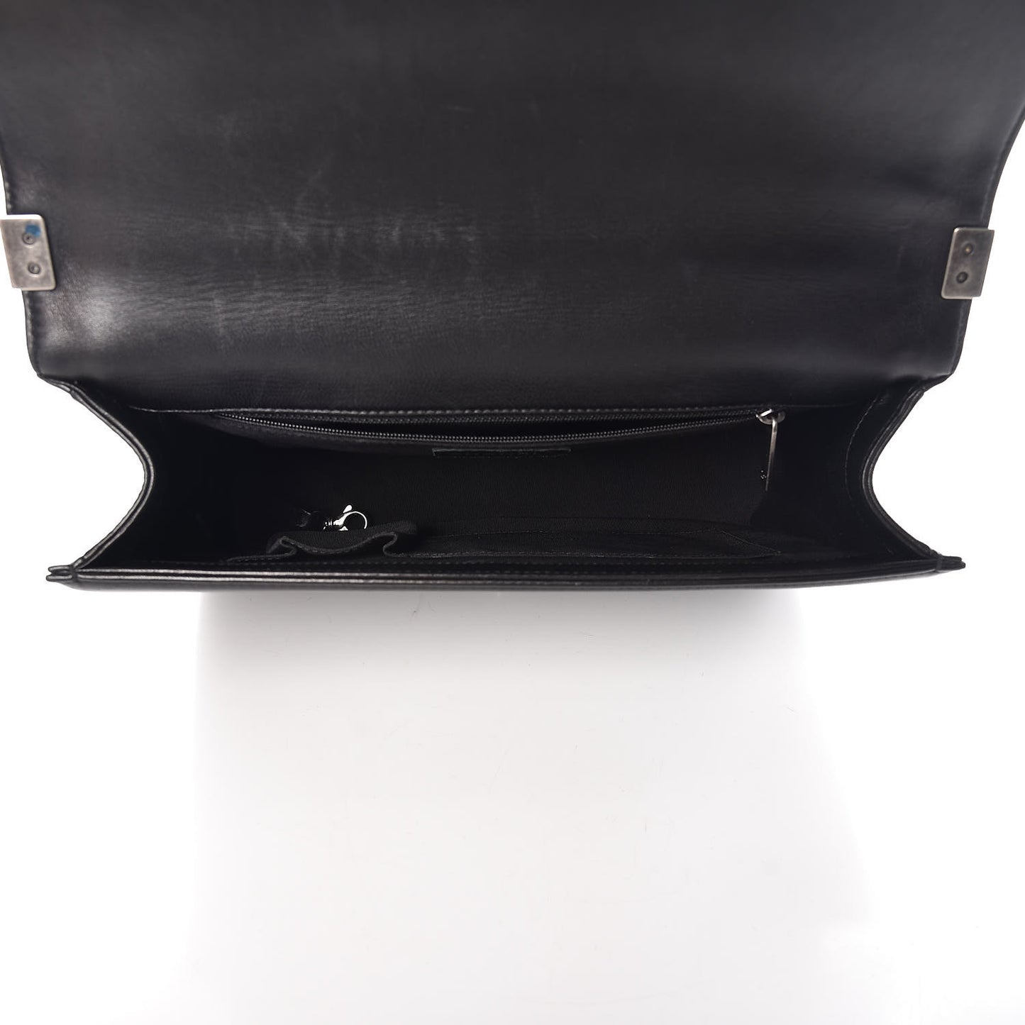 Lambskin Quilted Large Boy Flap Black