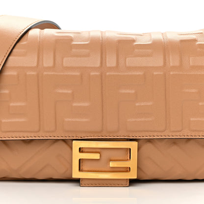 Fendi Nappa FF 1974 Embossed Baguette Miele Scuro 10 of 12