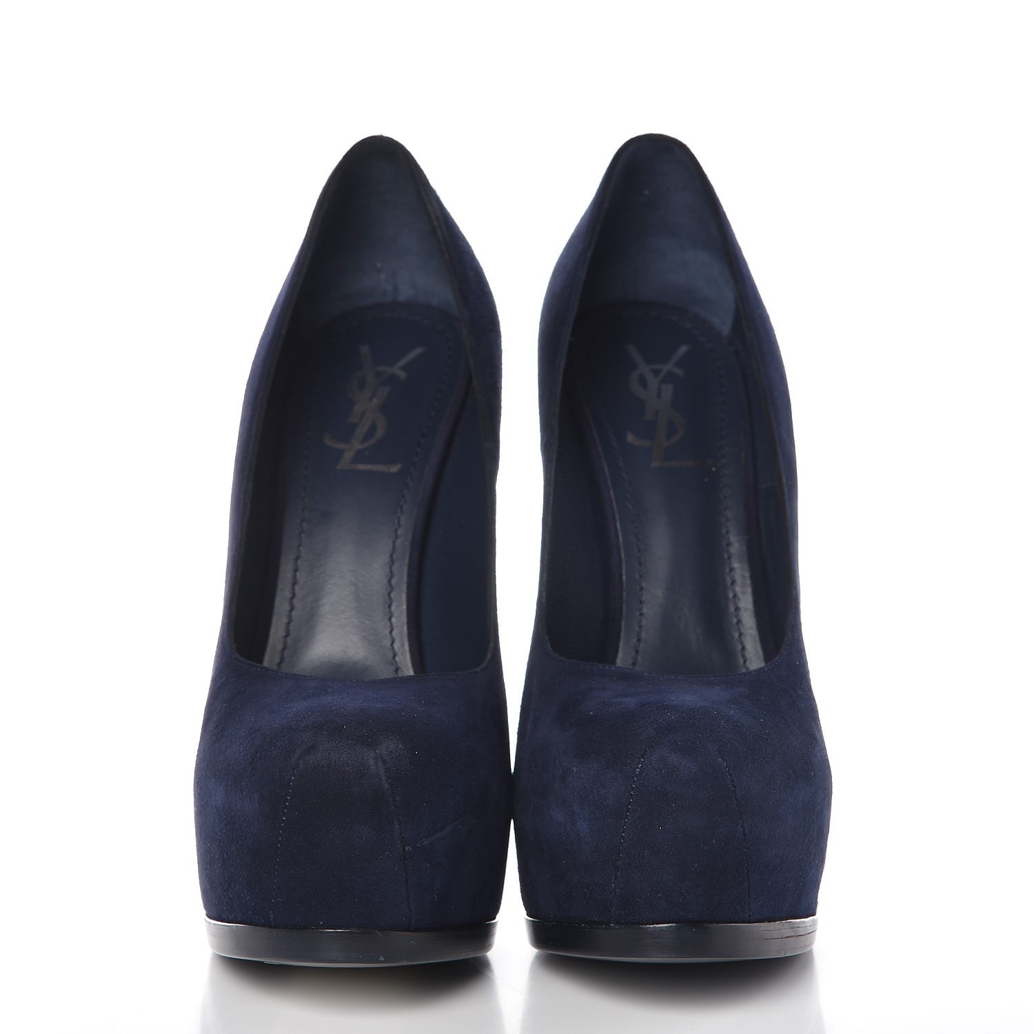 Saint Laurent Kid Scamosciato Tribtoo 105 Pumps 40 Blue Intense 2 of 10