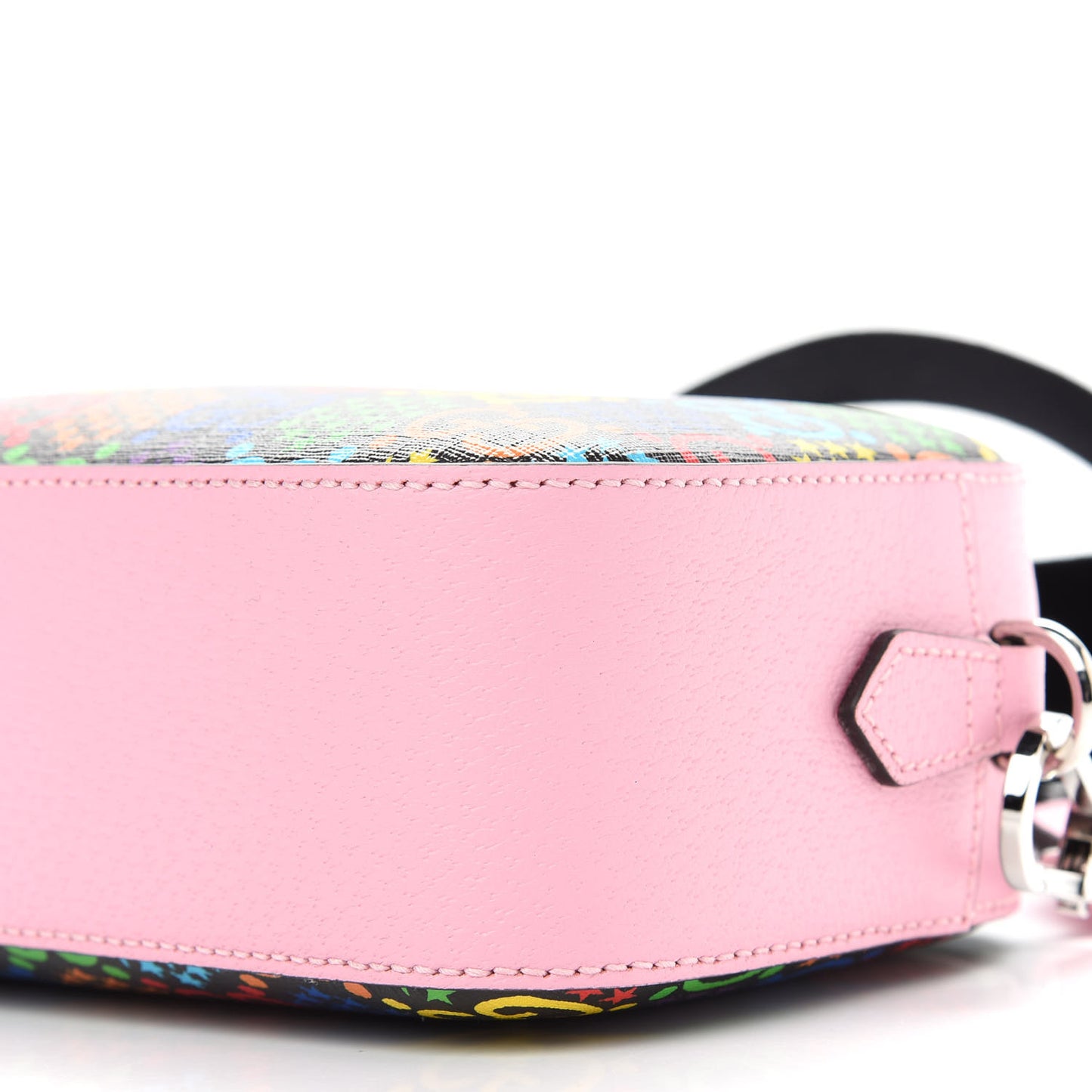 GG Supreme Monogram Psychedelic Shoulder Bag Black Multicolor Sugar Pink