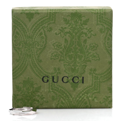 Gucci 18K White Gold 4mm Link To Love Studded Ring 57 8 7 of 7