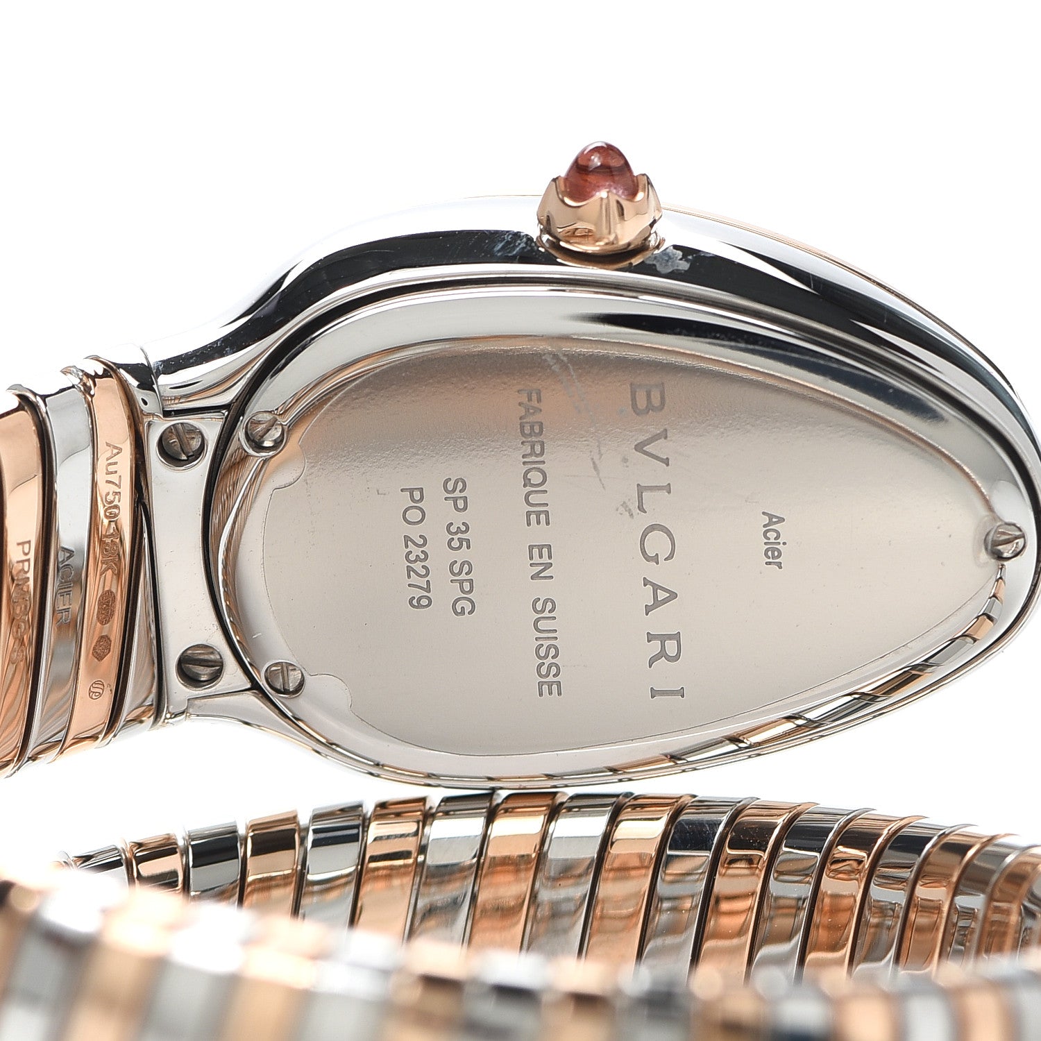 Bulgari Stainless Steel 18K Rose Gold 35mm Serpenti Tubogas Quartz Watch Black 4 of 5