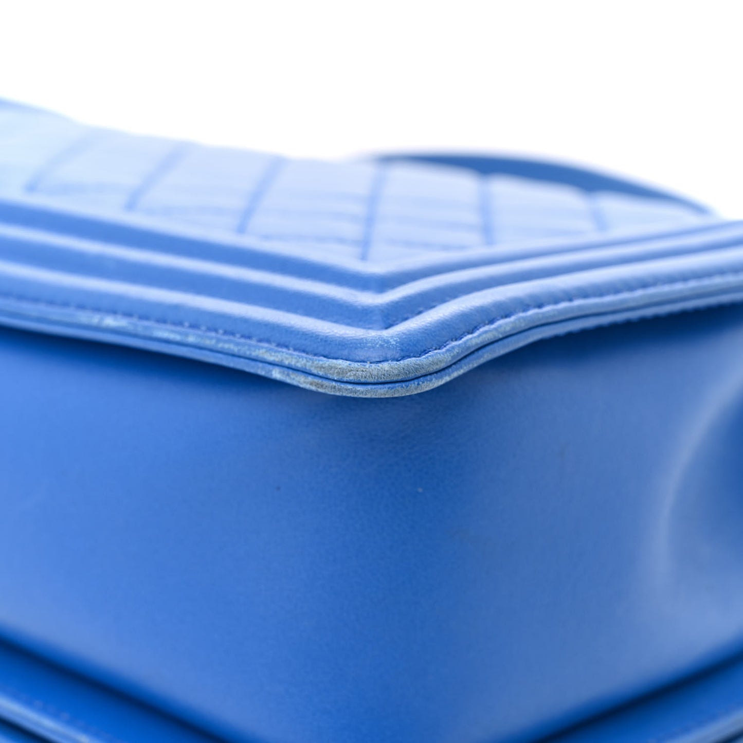Lambskin Quilted New Medium Boy Flap Blue